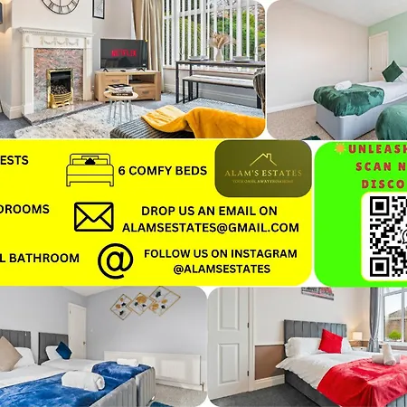 Spacious 4 Bedroom House - Ideal For Family And Contractors - Free Wifi And Free Parking Feriehus